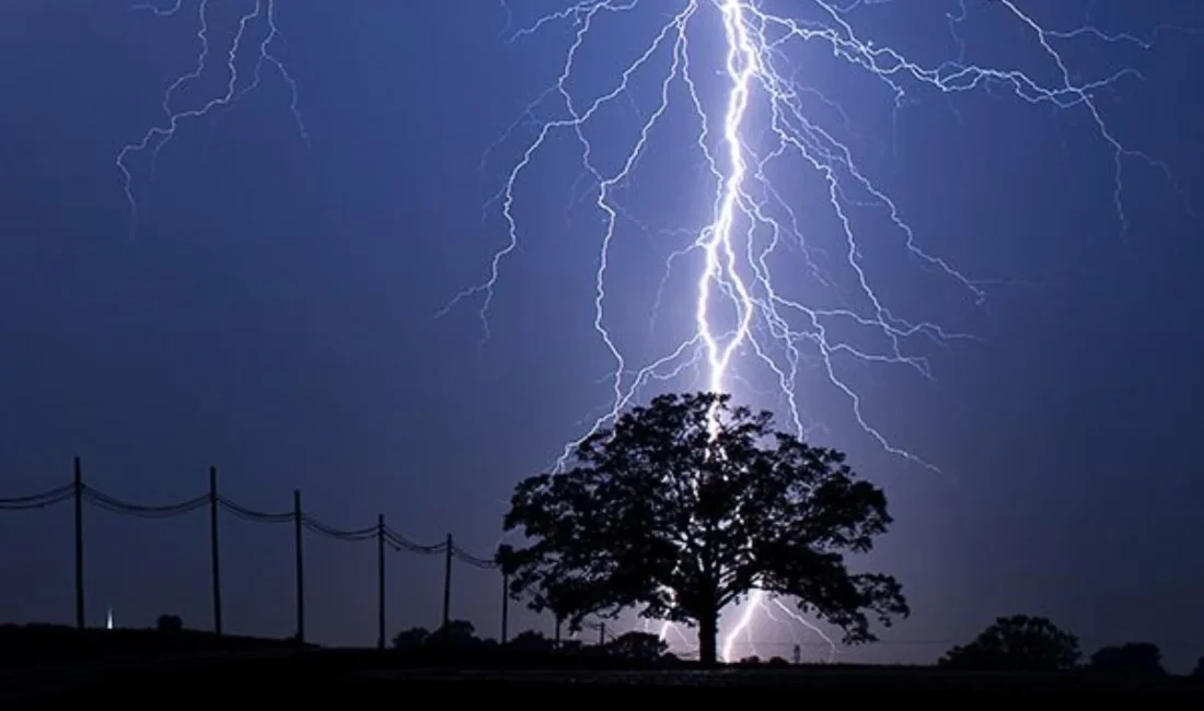 Diyarbakır’ın Ergani ilçesinde bir ilkokulun bahçesine yıldırım düşmesi sonucu 2
